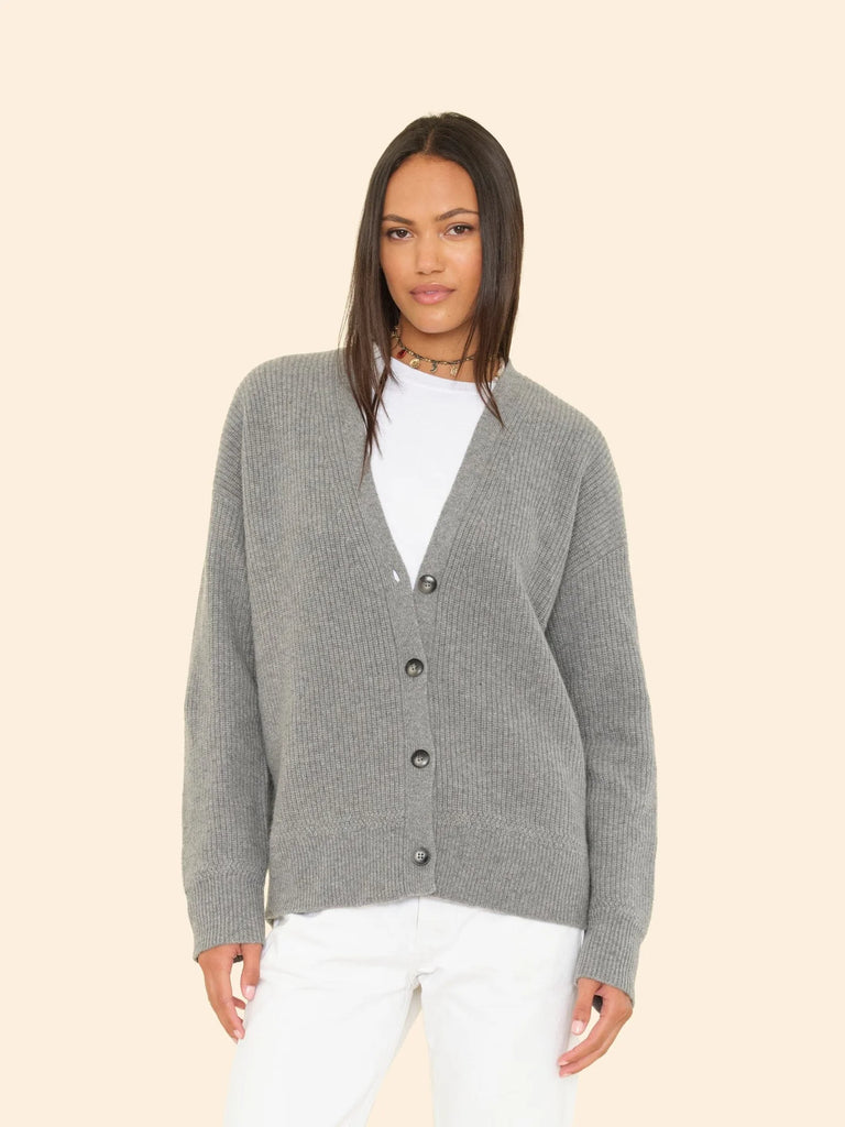 RAMONA Cashmere Cardigan in Flannel Grey Heather