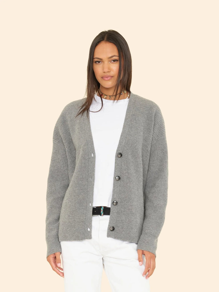 RAMONA Cashmere Cardigan in Flannel Grey Heather