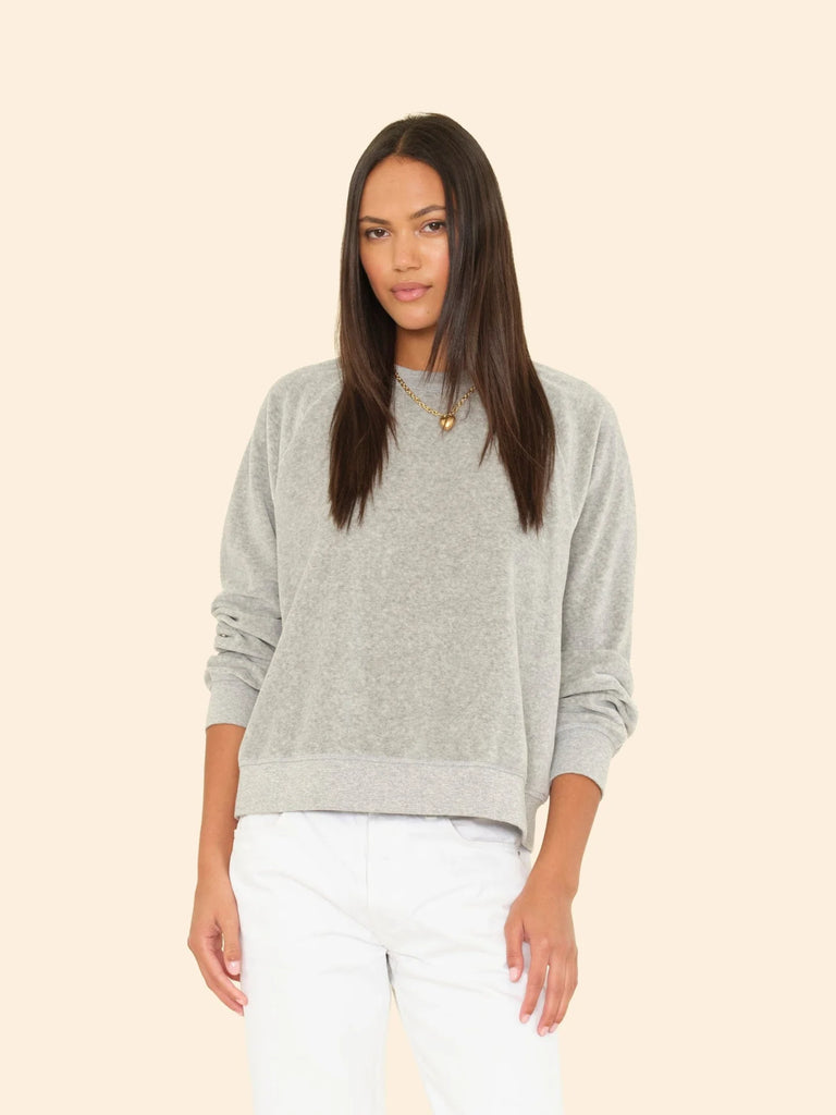 PIERRE Velour Sweatshirt in Heather Grey