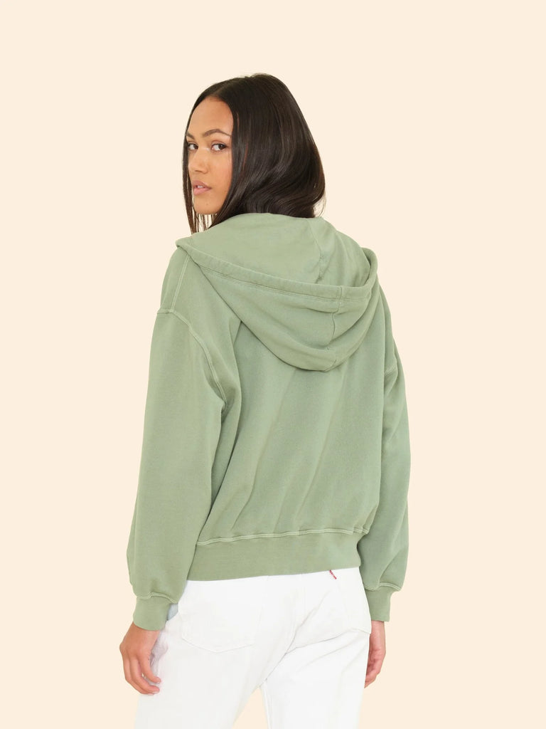 SMITH Hoodie Zip Sweatshirt in Olive Leaf