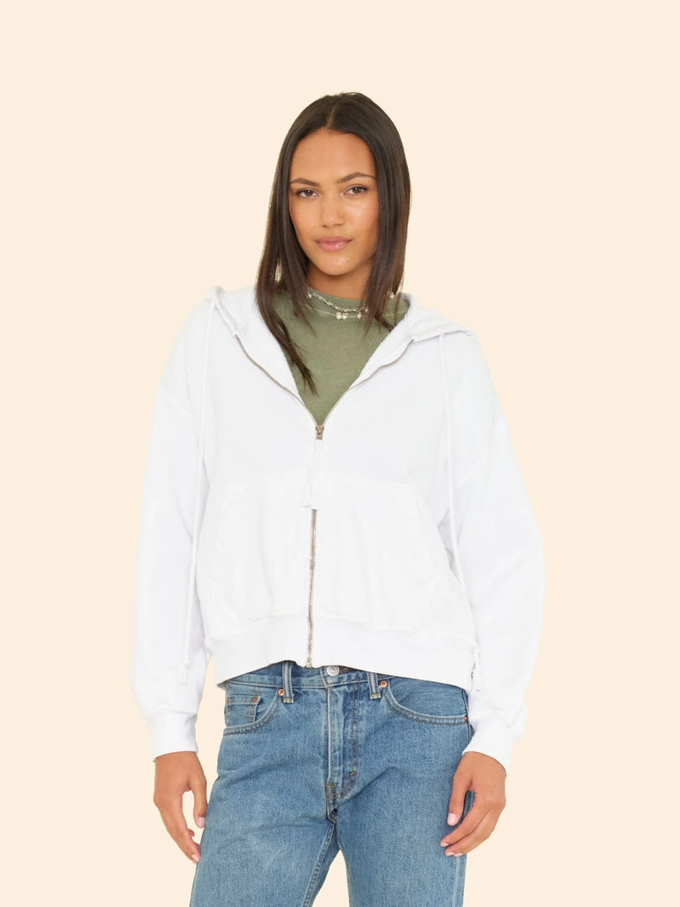 SMITH Hoodie Zip Sweatshirt in White