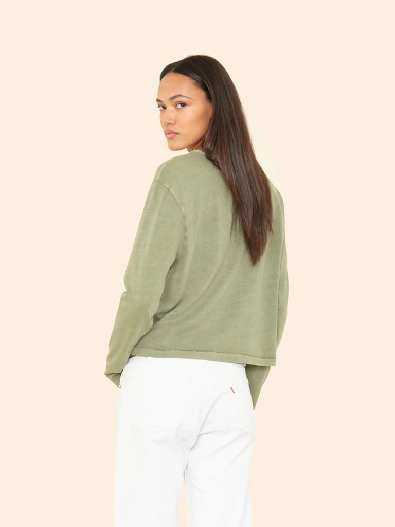 TERRANCE Long Sleeve Tee in Vintage Olive Leaf