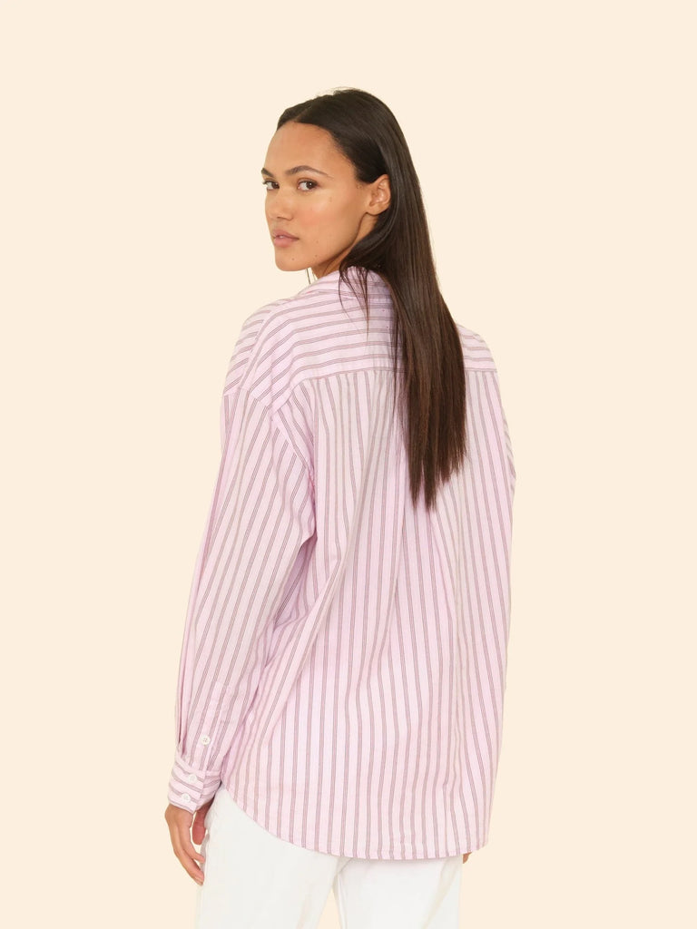 HAYVEN Long Sleeve Shirt in Blush Cherry Stripe
