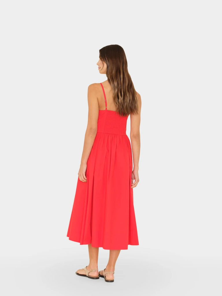 BARDOT Poplin Dress in Red Flash