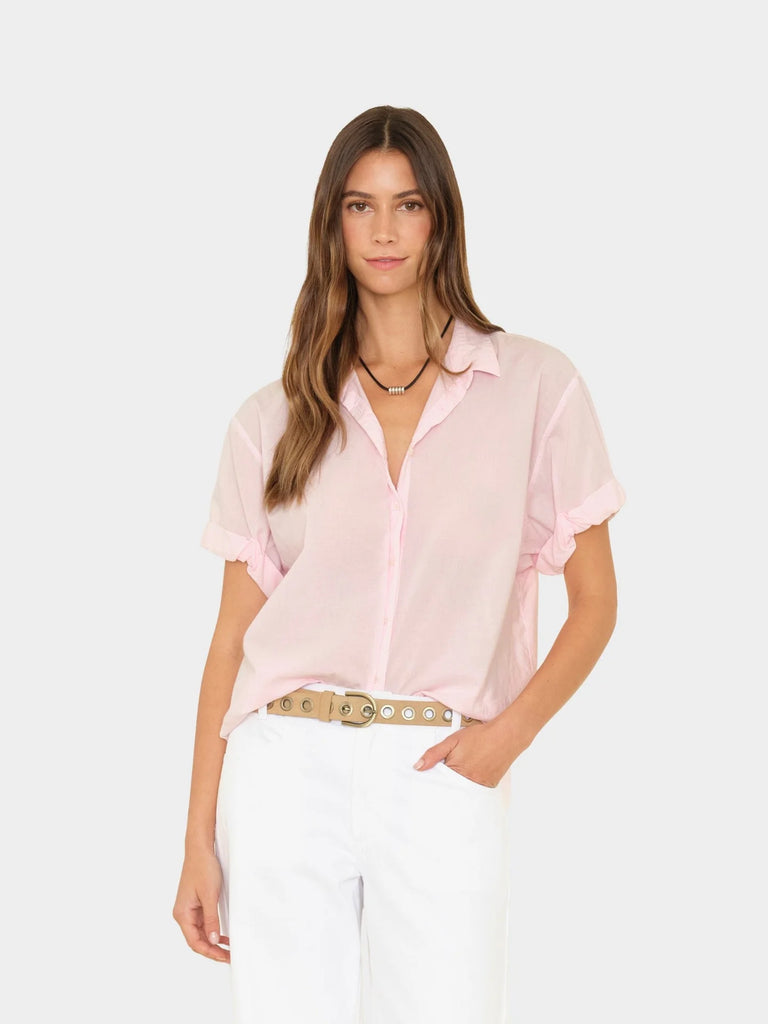 CHANNING Short Sleeve Shirt in Pale Rose