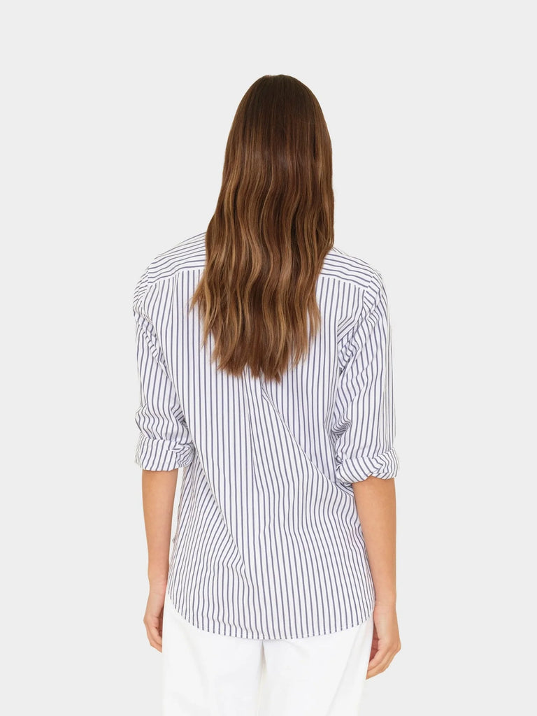 BEAU Long Sleeve Shirt in Windy Blue Stripes