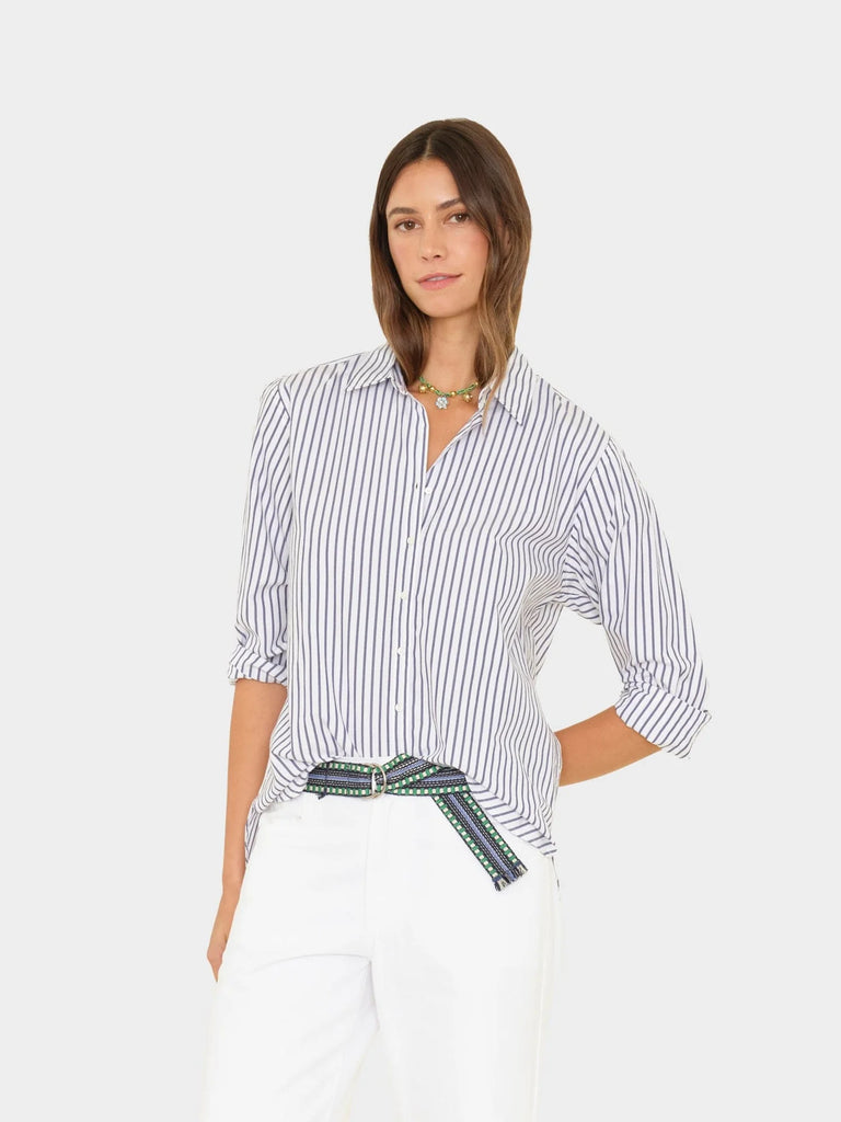 BEAU Long Sleeve Shirt in Windy Blue Stripes