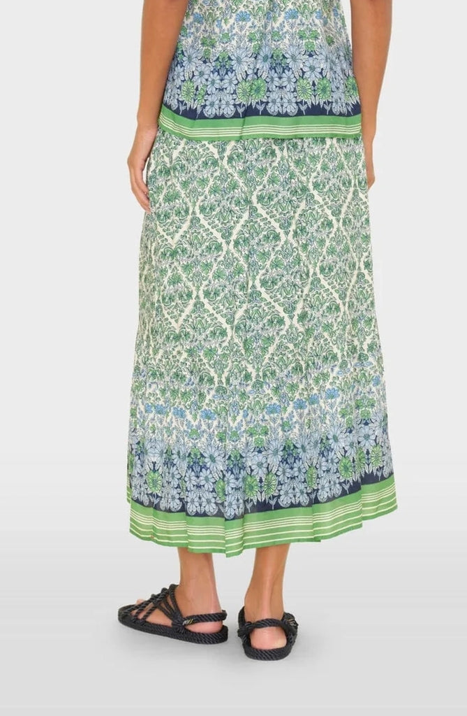 TARYN Silk/Cotton Skirt in Blue Mint