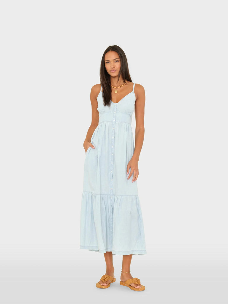 GRETA Chambray Dress in Air Blue