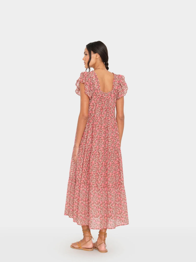 JAYNIE Silk/Cotton Maxi Dress in Sienna Petals
