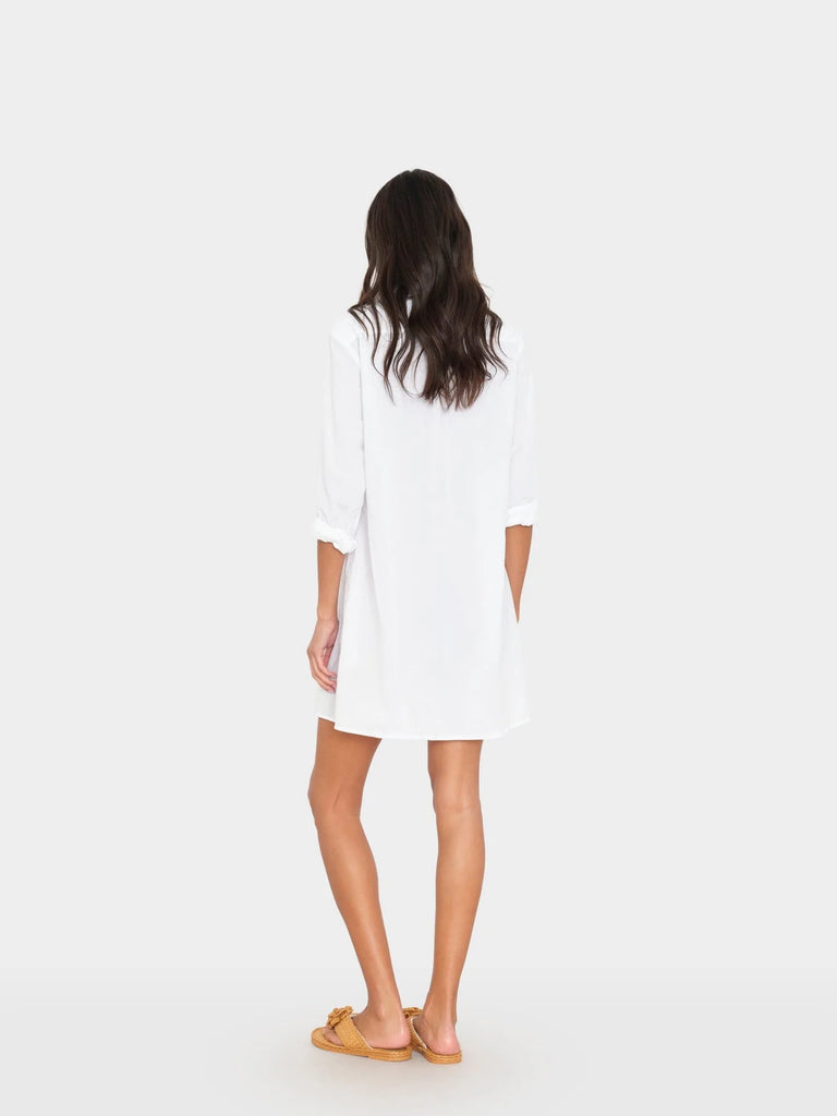 BOBBY Gauze Shirt Dress in White
