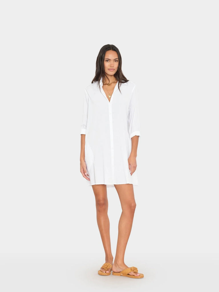 BOBBY Gauze Shirt Dress in White