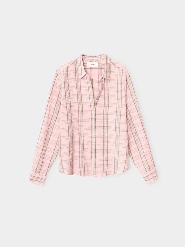 BOWIE Plaid Long Sleeve Shirt in Roselark