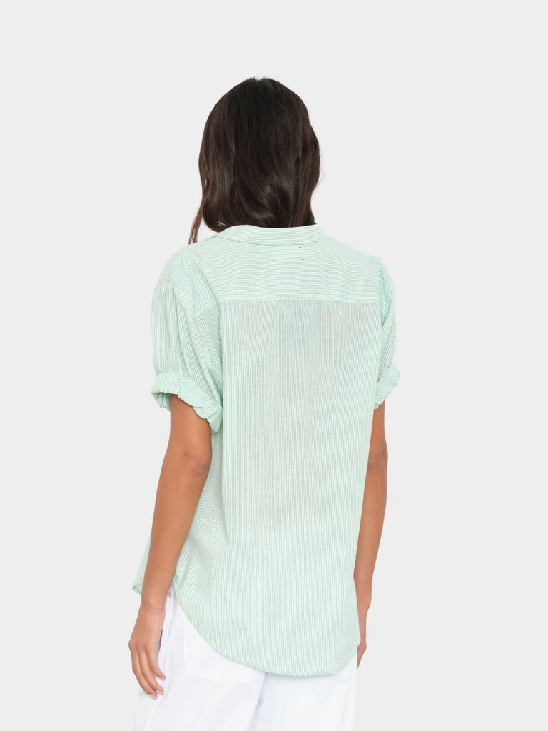 CHANNING Short Sleeve Shirt in Fresh Mint Stripe