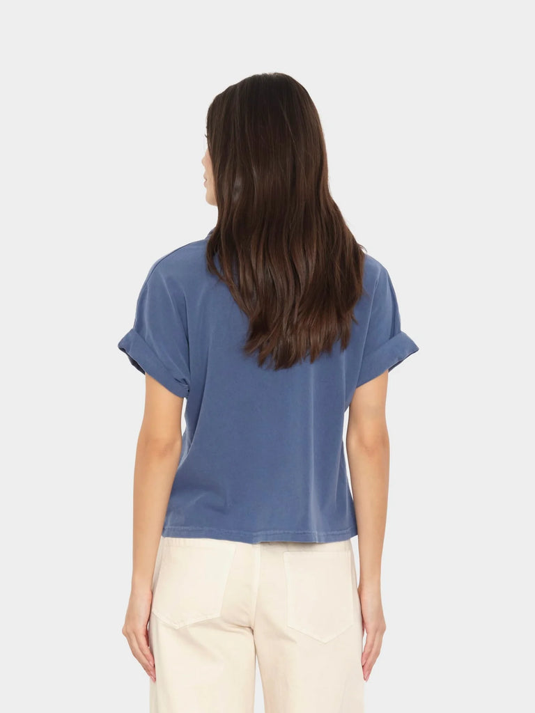 SIMON Short Sleeve Polo in Vintage Navy