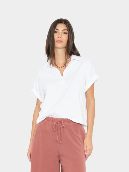 SIMON Short Sleeve Polo in White