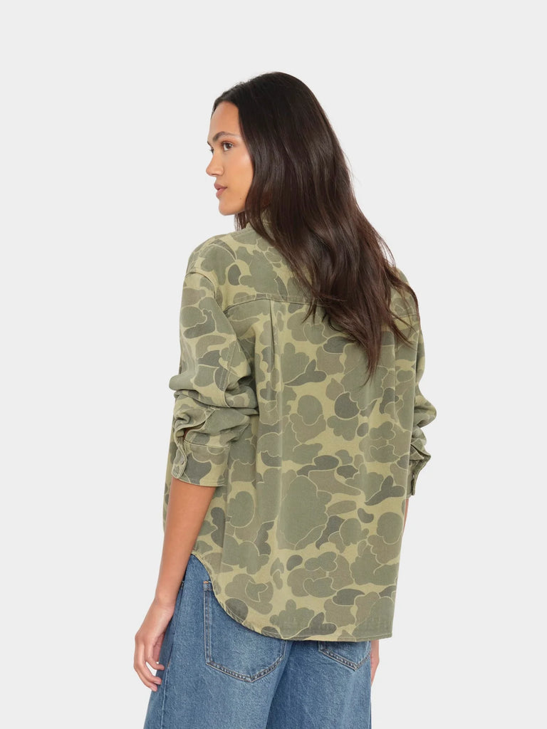 GIA Twill Long Sleeve in Camo Green