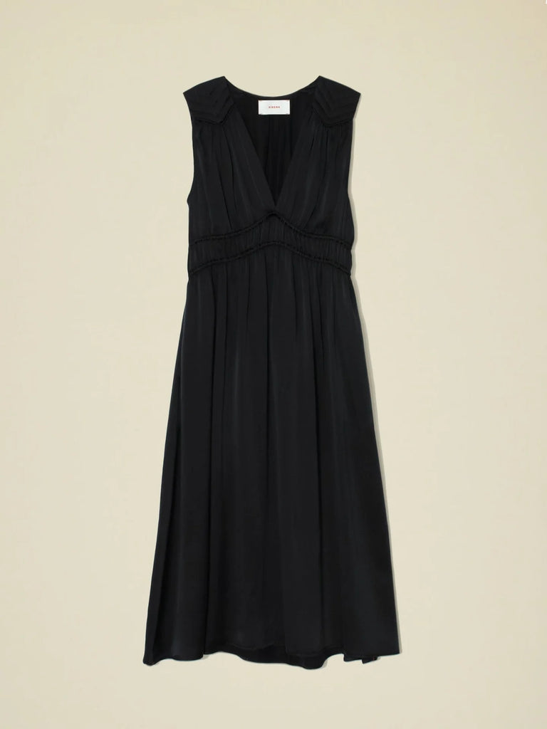 ELOWYN Silk Dress in Black