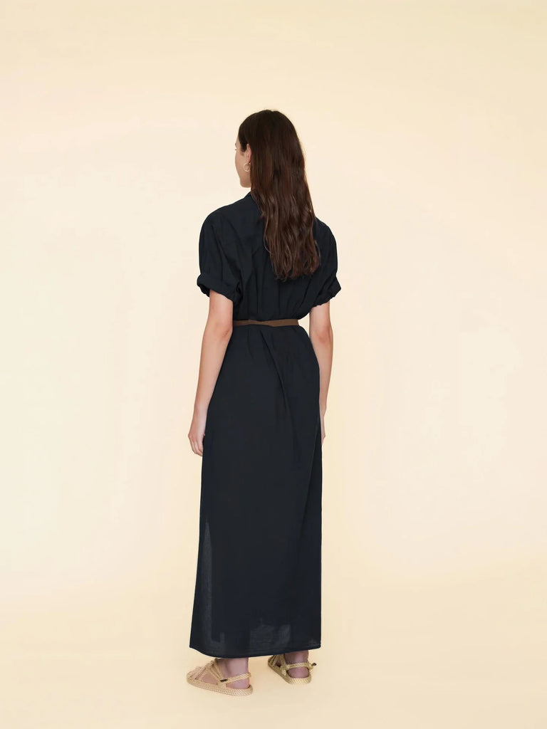 LINNET Short Sleeve Maxi Dress in Black