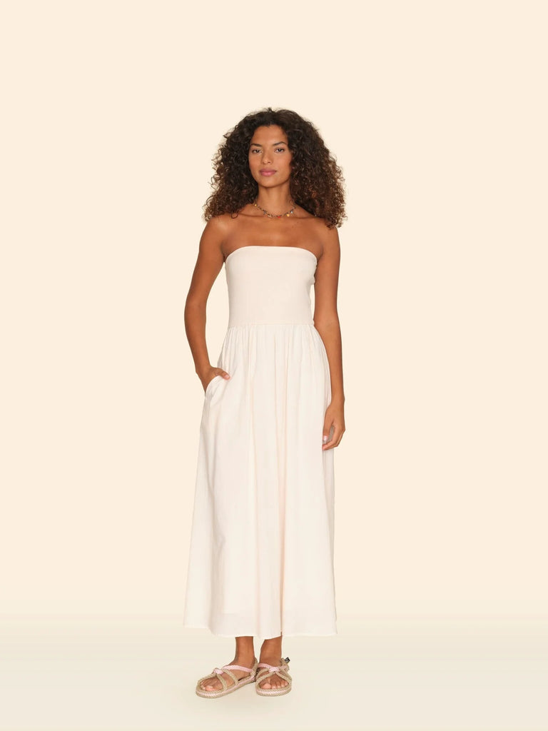 FINNIAN Strapless Dress in Cream Peach