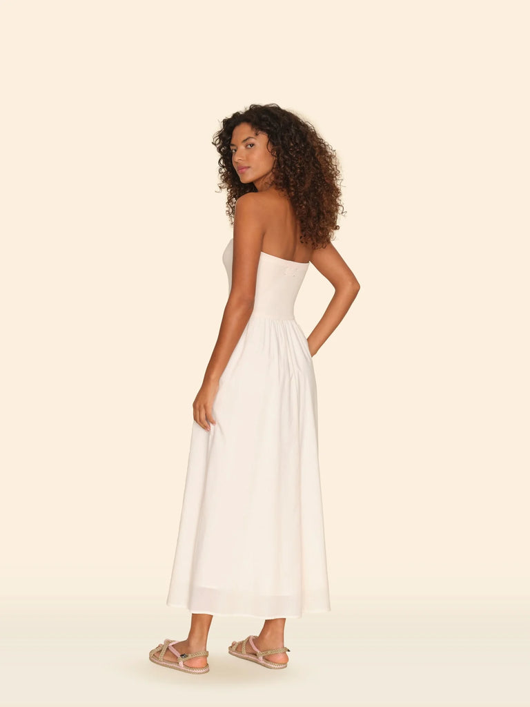 FINNIAN Strapless Dress in Cream Peach