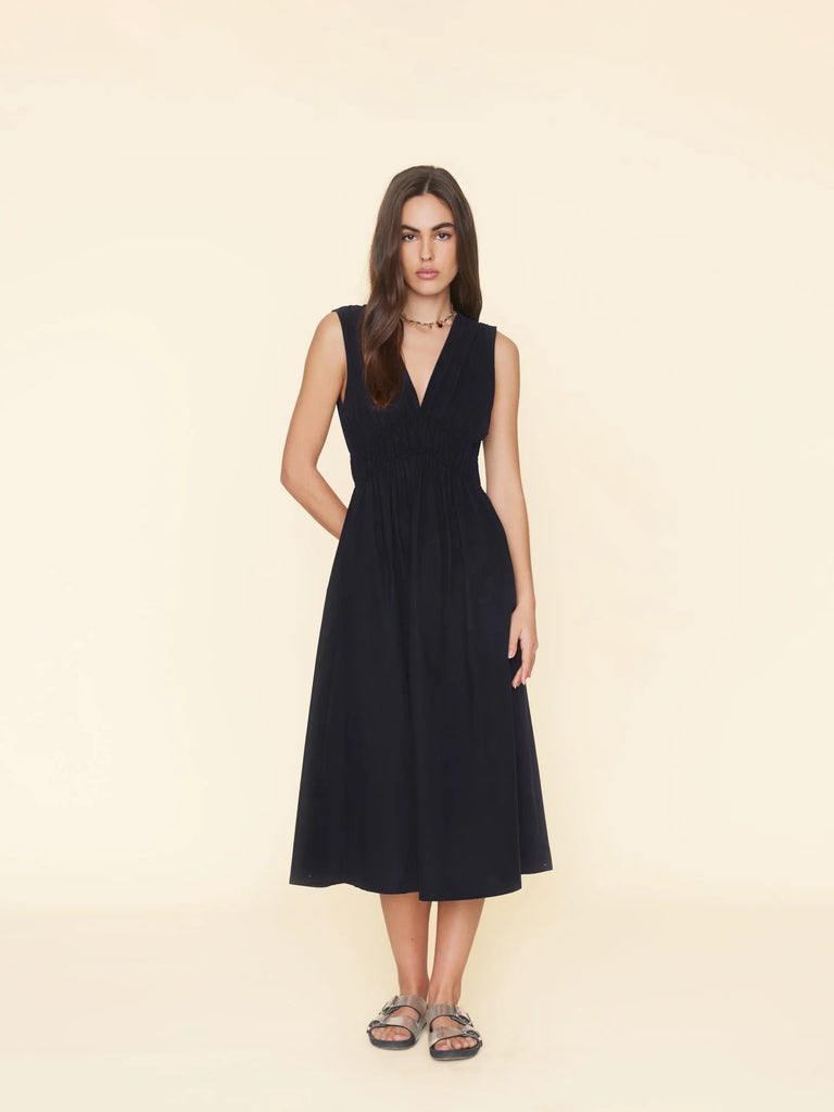 CYRA Midi Dress in Darkest Navy