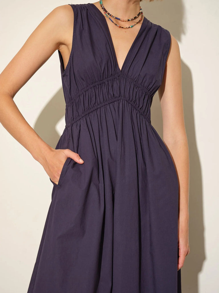 CYRA Midi Dress in Darkest Navy