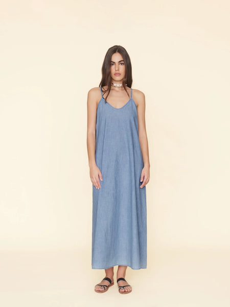 TEAGUE Maxi Dress in Dusty Blue