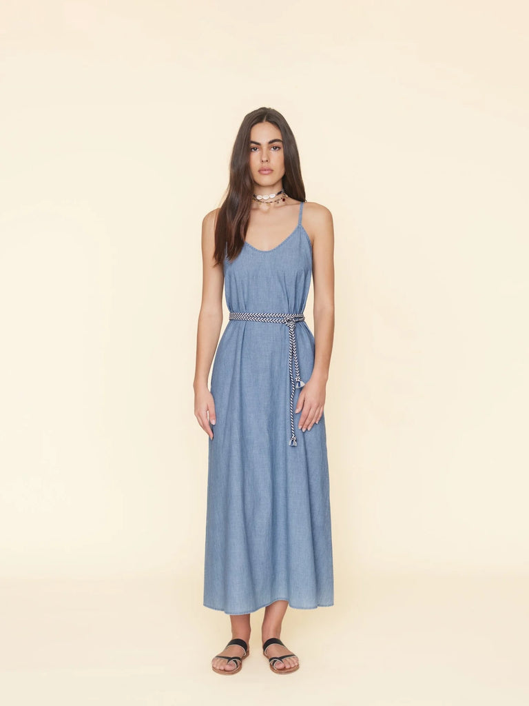 TEAGUE Maxi Dress in Dusty Blue