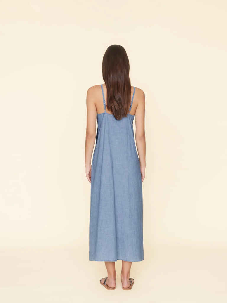 TEAGUE Maxi Dress in Dusty Blue