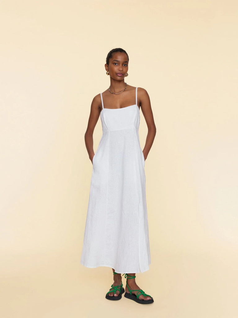 DARYL Linen Sleeveless Dress in White Christina's Luxuries DARYL Linen Sleeveless Dress in White Christina's Luxuries