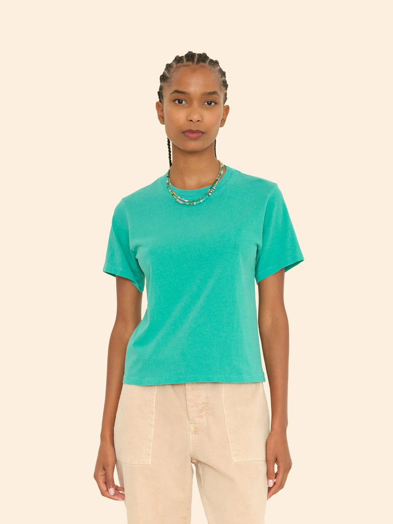 GEORGY Crop Short Sleeve Tee in Green Light