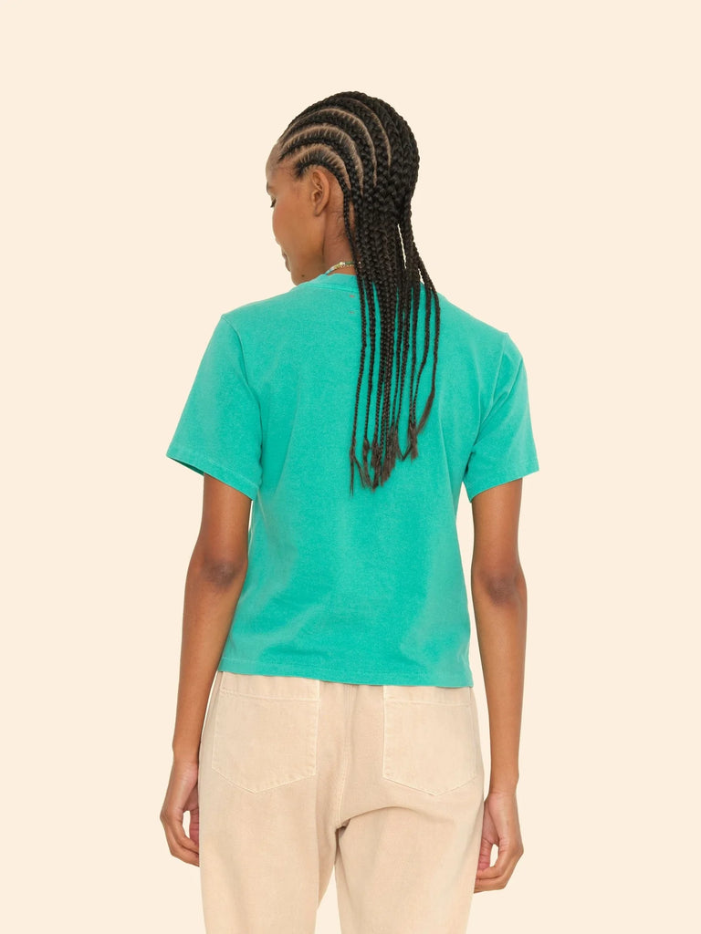 GEORGY Crop Short Sleeve Tee in Green Light