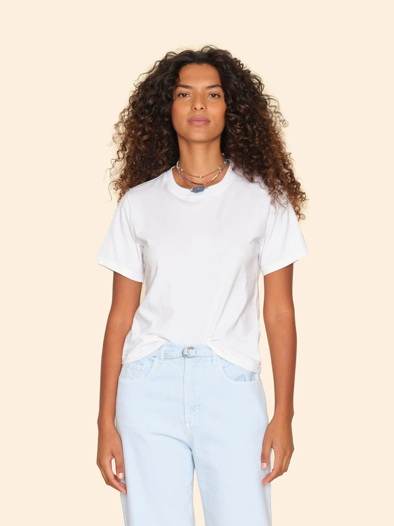 GEORGY Crop Short Sleeve Tee in White