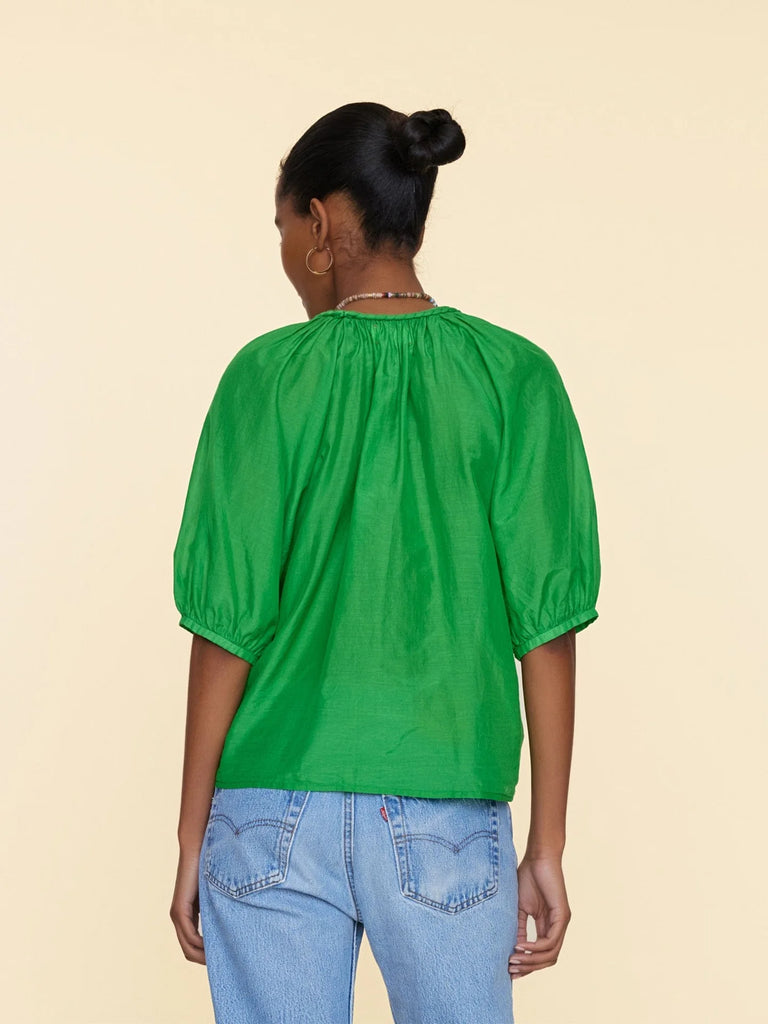 BLYTHE Silk/Cotton Shirt in Jade Gem