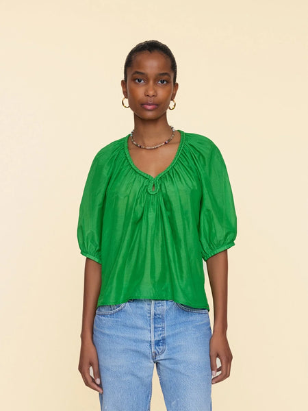 BLYTHE Silk/Cotton Shirt in Jade Gem