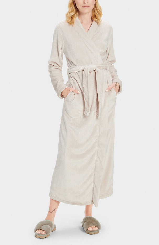 MARLOW Double-Face Fleece Robe in Moonbeam