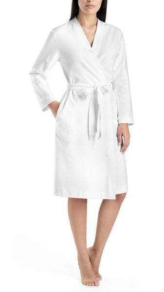 Cotton Pique Robe in White