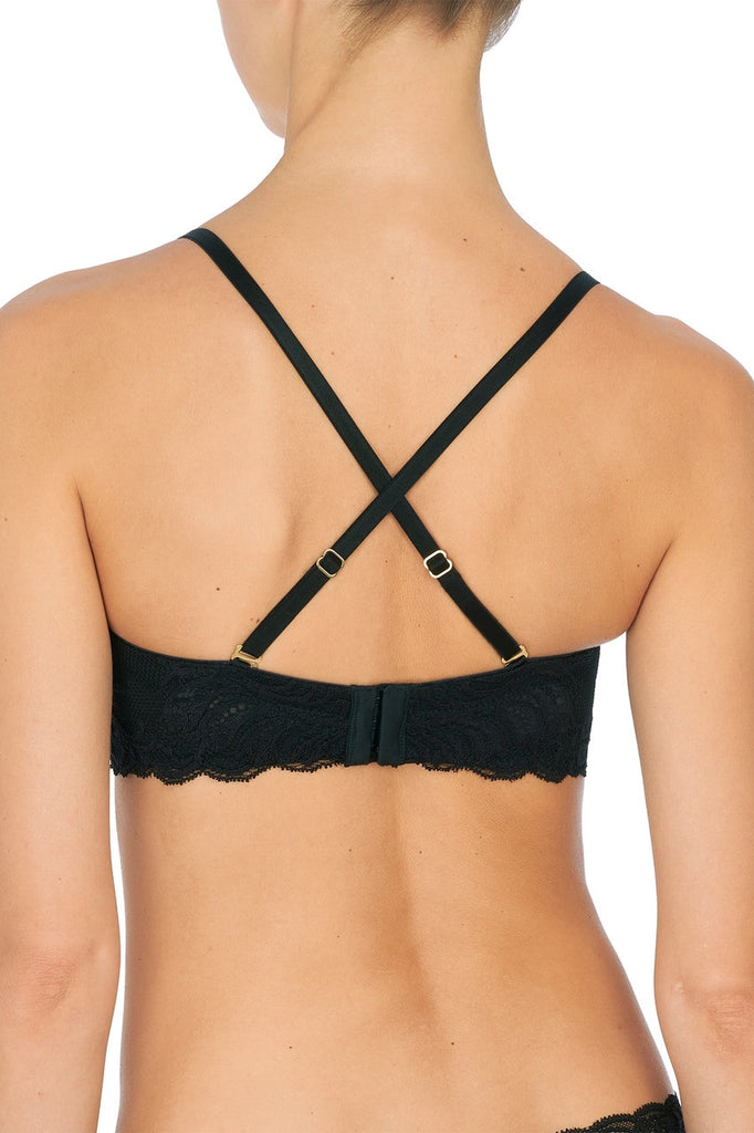 FEATHERS Strapless Convertible Plunge Bra in Black