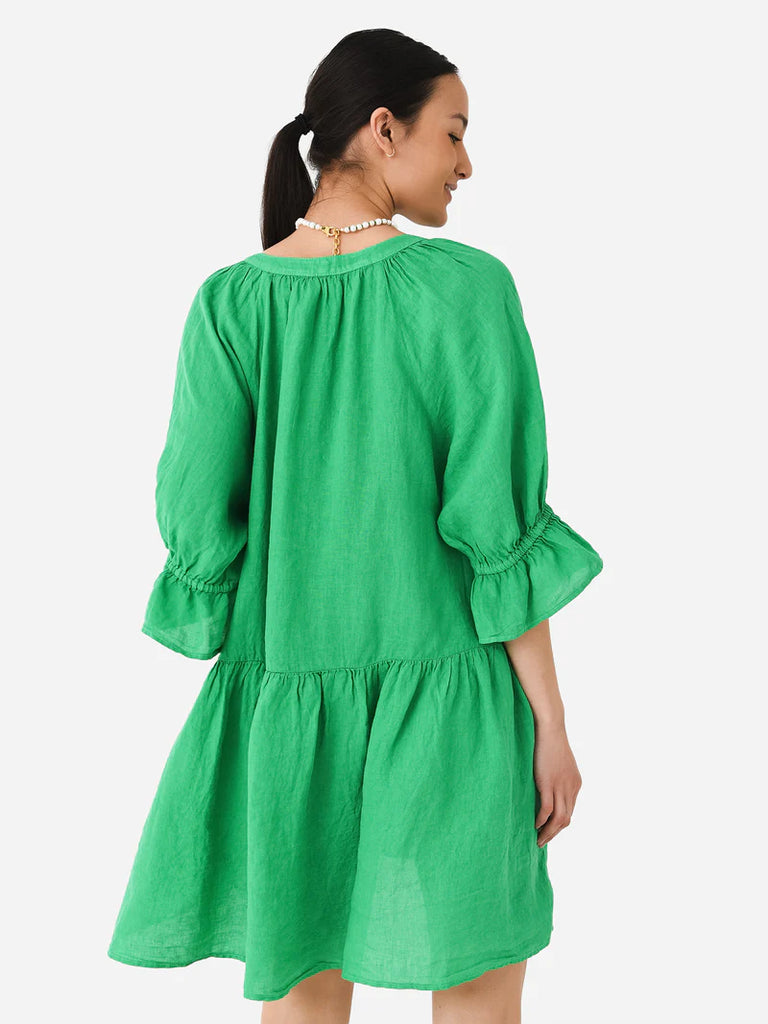 BRIA 3/4 Sleeve Tier Dress in Jade