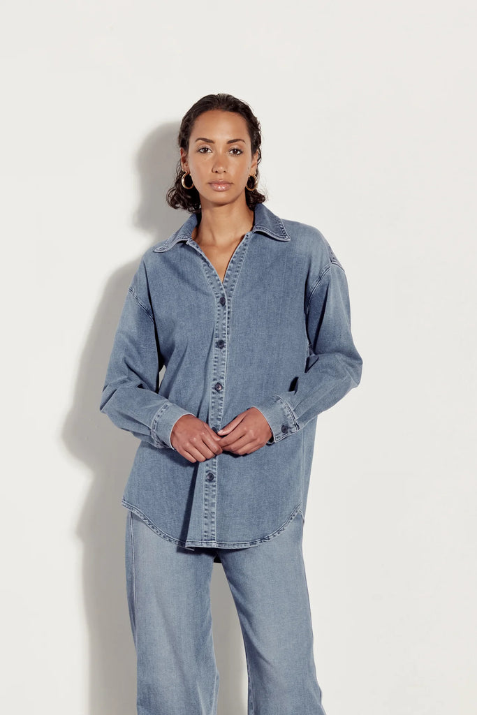 Oversized Shirt in Mid Wash – Christina's Luxuries