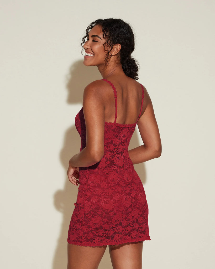 FOXIE Lace Chemise in Sindoor Red