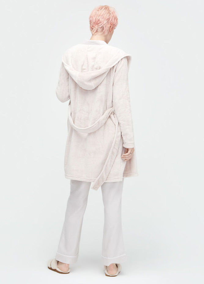 MIRANDA Hooded Fleece Robe in Moonbeam