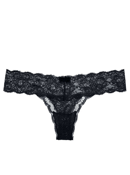 CUTIE Low Rise Lace Thong in Black