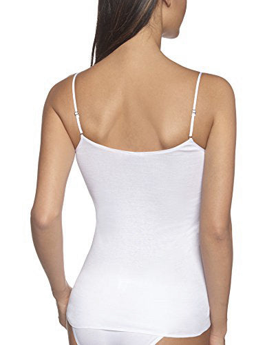 Seamless Cotton V-neck Cami in White