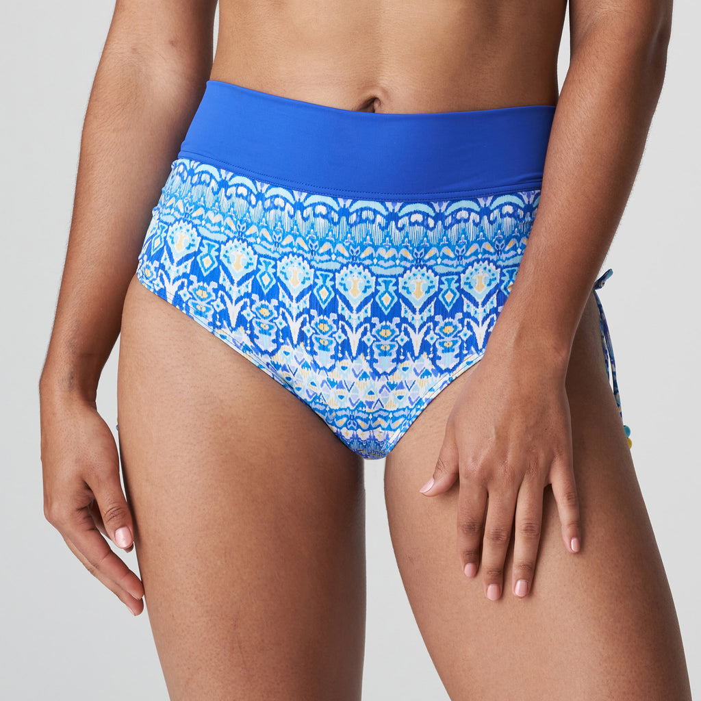 BONIFACIO Triangle & Fold Over Briefs Bikini in Electric Blue