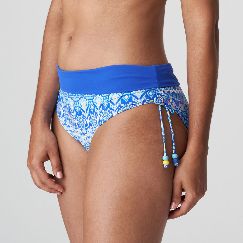 BONIFACIO Triangle & Fold Over Briefs Bikini in Electric Blue