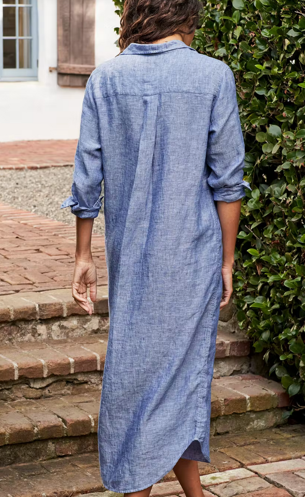 RORY Lived In Linen Maxi Dress in Famous Blue