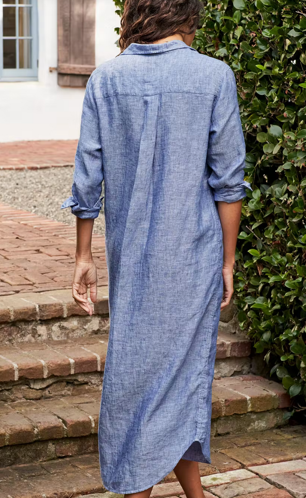 RORY Lived In Linen Maxi Dress in Famous Blue Christina's Luxuries RORY Lived In Linen Maxi Dress in Famous Blue Christina's Luxuries