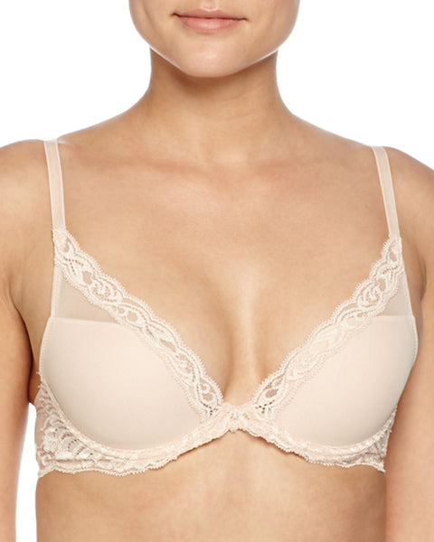 FEATHERS Plunge Bra in Cameo Rose